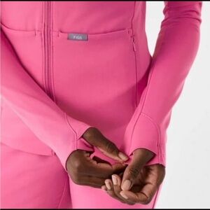 Figs F*ing Pink On-Shift Contour Scrub Jacket XS
